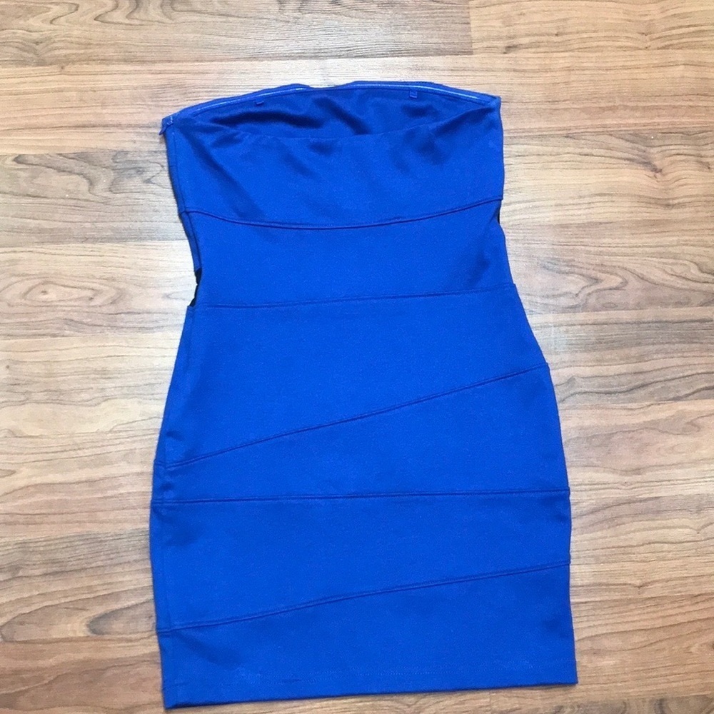 Forever 21 Blue Strapless Party Dress, size M - Picture 4 of 5
